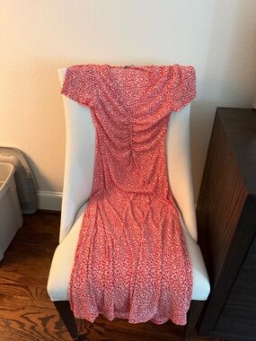 Mango can be maternity Red Floral Short-Sleeve Midi Dress